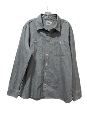 Flint & Tinder Men's Brushed Cotton Crossback Work Shirt Green Long Sleeve B7
